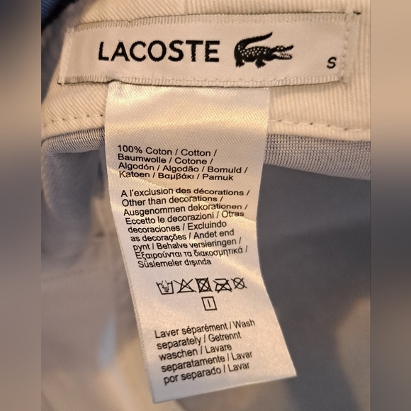 NWOT Lacoste Pique Blue & White Colorblock Casual Unisex Bucket Hat Cap